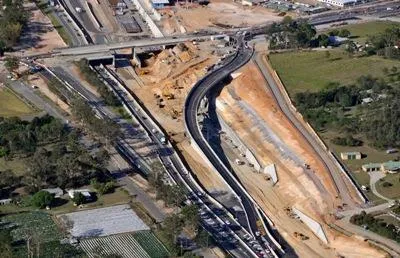 Aerial view of the Darra to Springfield transport corridor under construction