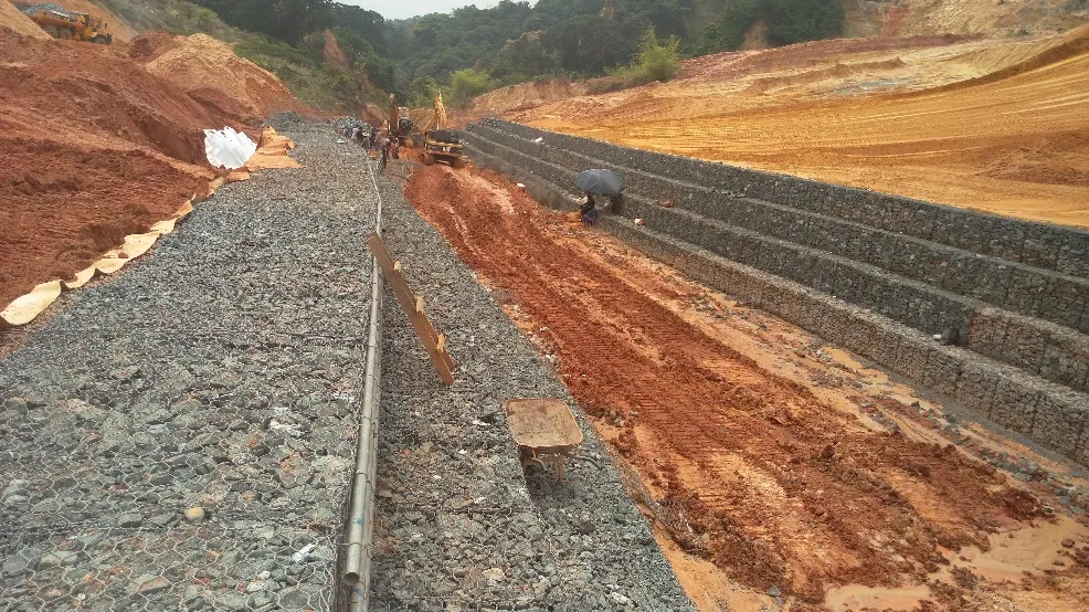 Erosion-control works under construction in Nigeria